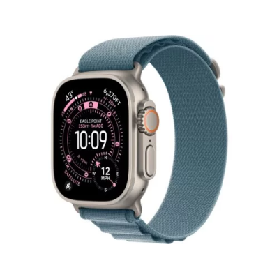 Apple Watch Ultra 3 GPS + LTE 49mm Natural Titanium Case Light Blue Alpine Loop – Small  MEWK4